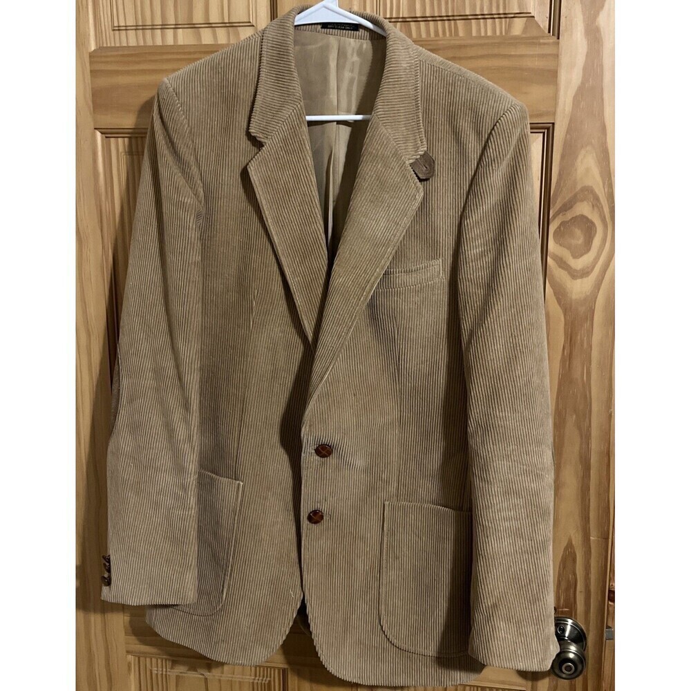 Vintage Zanetti Corduroy Blazer Mens Size 42L Made In Poland Retro Academia
